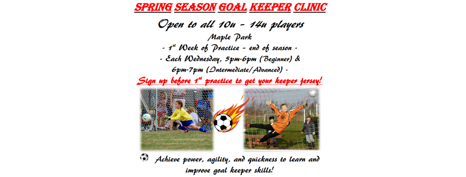 Keeper Clinics Spring 2023