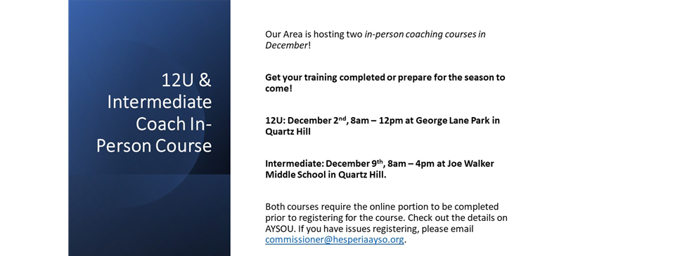 Coach Course Opportunity