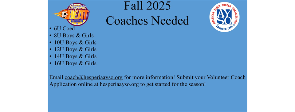 Coaches Needed