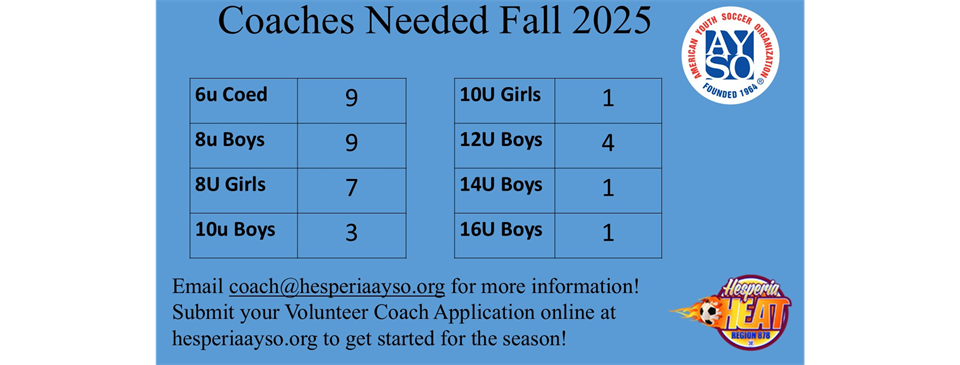 Coaches Needed