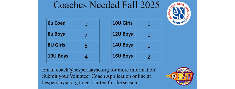 Coaches Needed