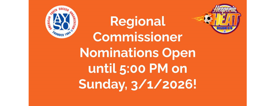 Regional Commissioner Nominations Open